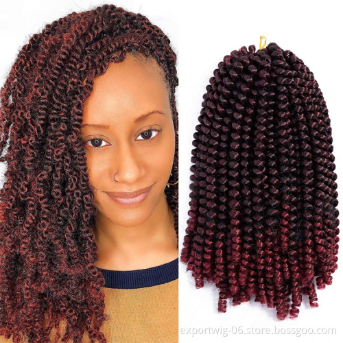 wholesale spring twist hair crochet synthetic braiding hair extension 8 inch spring twist hair weft